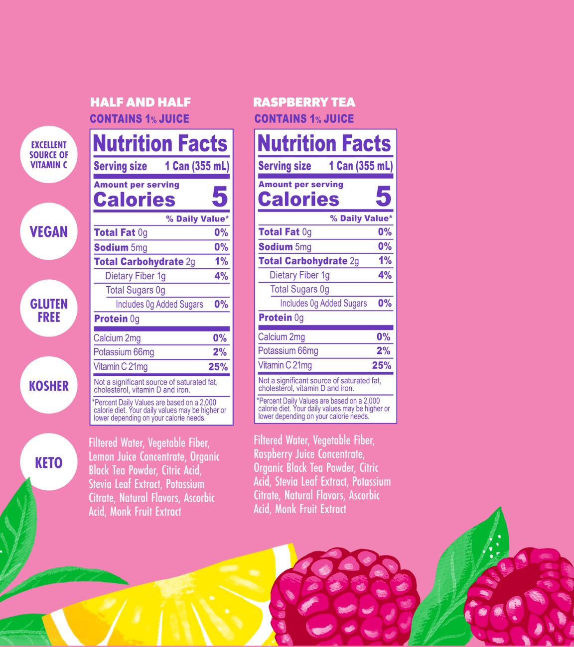 tea classics variety pack ingredient panel